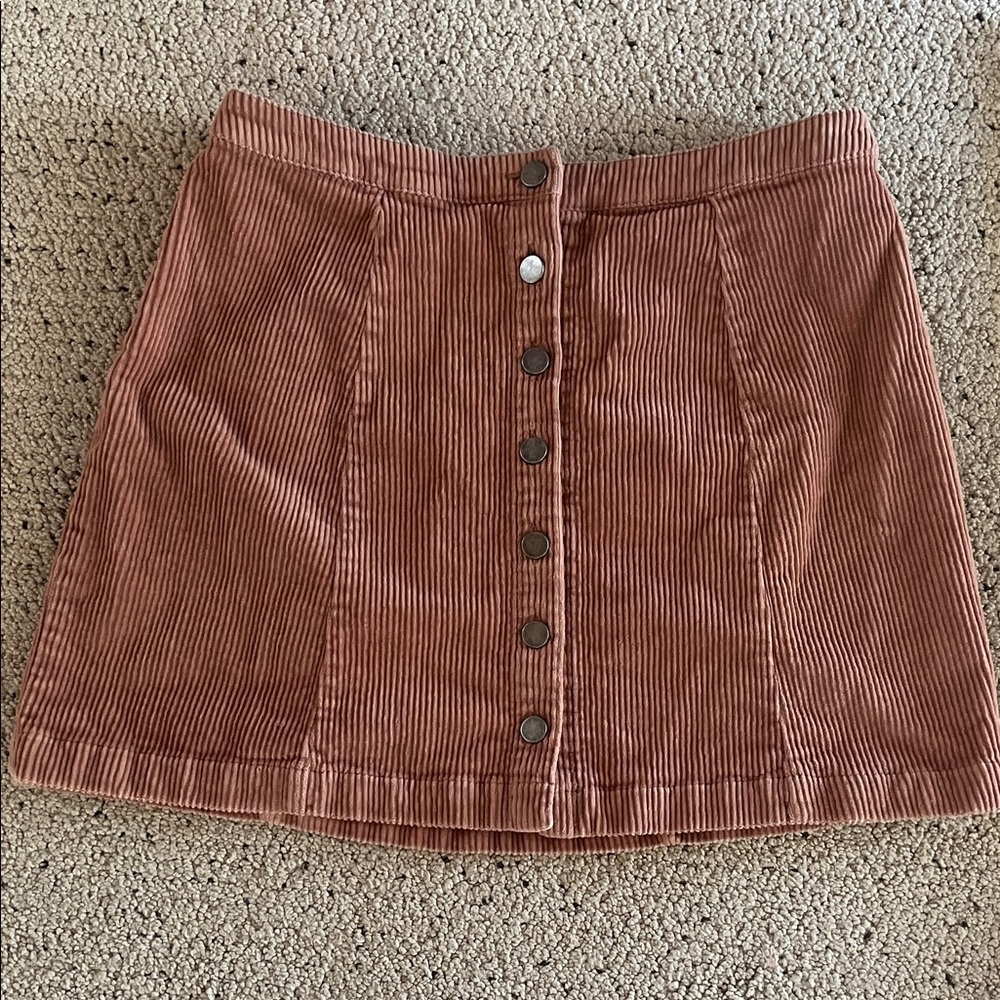 Forever 21 Corduroy Mini Skirt in dusty pink